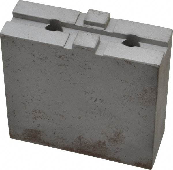 H & R Manufacturing - 8" Chuck Capacity, Tongue & Groove Attachment, Square Soft Lathe Chuck Jaw - Steel, 1-3/4" Btw Mount Hole Ctrs, 3-1/2" Long x 1-1/4" Wide x 3-3/8" High, 5/16" Groove - Americas Industrial Supply