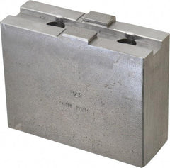 H & R Manufacturing - 10" Chuck Capacity, Tongue & Groove Attachment, Square Soft Lathe Chuck Jaw - Steel, 2-1/8" Btw Mount Hole Ctrs, 4-1/4" Long x 1-1/2" Wide x 3-3/8" High, 1/2" Groove - Americas Industrial Supply