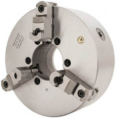 Bison - 3 Jaws, 12" Diam, Self Centering Manual Lathe Chuck - A2-6 Mount Spindle, Reversible, 1,500 Max RPM, 4.0551" Through Hole Diam, 0.0012" Axial Runout, 0.002" Radial Runout, Cast Iron - Americas Industrial Supply