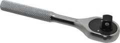 Proto - 3/8" Drive Pear Head Ratchet - Chrome Finish, 5" OAL, 24 Gear Teeth, Miniature/Stubby Head - Americas Industrial Supply