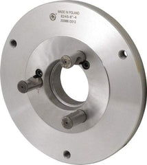 Bison - Adapter Back Plate for 8" Diam Self Centering Lathe Chucks - D1-4 Mount, 2.165" Through Hole Diam, 4.33mm ID, 7.87" OD, 0.63" Flange Height, Steel - Americas Industrial Supply