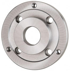 Bison - Adapter Back Plate for 6-1/4" Diam Self Centering Lathe Chucks - A2-5 Mount, 1.654" Through Hole Diam, 3.385mm ID, 6.3" OD, 0.76" Flange Height, Steel - Americas Industrial Supply