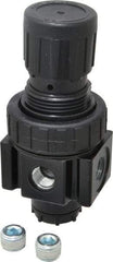 Parker - 1/4 NPT Port, 30 CFM, Zinc Economy Regulator - 2 to 125 psi Range, 300 Max psi Supply Pressure, 1/4" Gauge Port Thread, 2" Wide x 4.44" High - Americas Industrial Supply