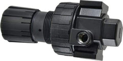 Parker - 1/4 NPT Port, 53 CFM, Zinc Compact Regulator - 2 to 125 psi Range, 250 Max psi Supply Pressure, 1/4" Gauge Port Thread, 2.81" Wide x 6.08" High - Americas Industrial Supply
