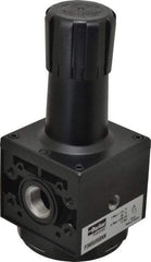 Parker - 3/4 NPT Port, 200 CFM, Aluminum Heavy-Duty Regulator - 2 to 125 psi Range, 250 Max psi Supply Pressure, 1/4" Gauge Port Thread, 3.62" Wide x 8.46" High - Americas Industrial Supply