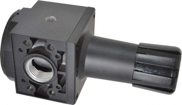 Parker - 1 NPT Port, 300 CFM, Aluminum Heavy-Duty Regulator - 2 to 125 psi Range, 250 Max psi Supply Pressure, 1/4" Gauge Port Thread, 3.62" Wide x 8.46" High - Americas Industrial Supply