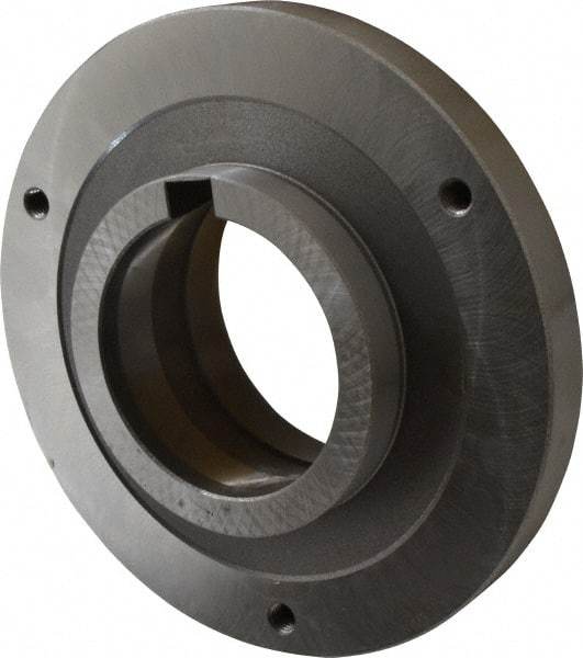 Bison - Adapter Back Plate for 8" Diam Self Centering Lathe Chucks - L-1 Mount, 4-1/8" Through Hole Diam, 6.93mm ID, 7.87" OD, 0.79" Flange Height, Steel - Americas Industrial Supply