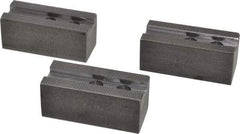 H & R Manufacturing - 8" Chuck Capacity, 1.5mm x 60° Serrated Attachment, Square Soft Lathe Chuck Jaw - 3 Jaws, Steel, 1" Btw Mount Hole Ctrs, 3-1/2" Long x 1-1/2" Wide x 1-1/2" High, 0.551" Groove, 12mm Fastener - Americas Industrial Supply