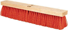 PRO-SOURCE - 18" Heavy Duty Synthetic Push Broom - 4" Bristle Length, Wood Block, Threaded Handle Connection - Americas Industrial Supply