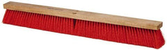 PRO-SOURCE - 30" Heavy Duty Synthetic Push Broom - 4" Bristle Length, Wood Block, Threaded Handle Connection - Americas Industrial Supply