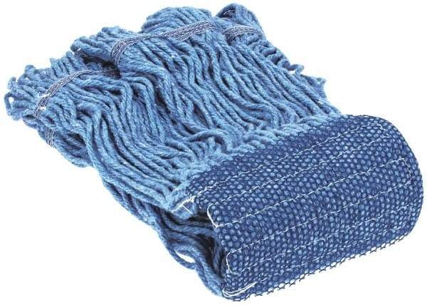 PRO-SOURCE - 5" Blue Head Band, Small Blended Fiber Loop End Mop Head - 4 Ply, Clamp Jaw Connection, Use for General Purpose - Americas Industrial Supply