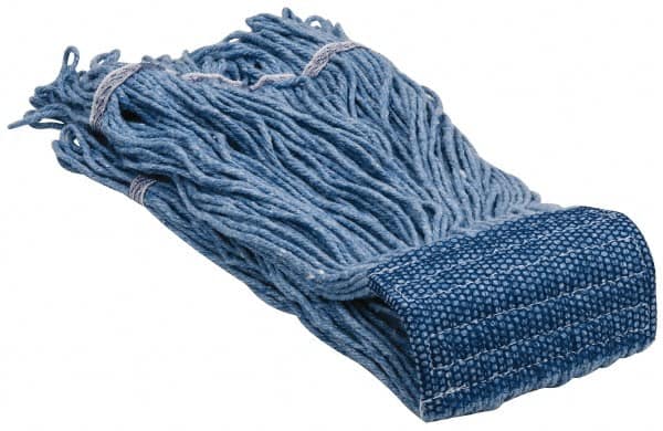 PRO-SOURCE - 5" Blue Head Band, Large Blended Fiber Loop End Mop Head - 4 Ply, Clamp Jaw Connection, Use for General Purpose - Americas Industrial Supply
