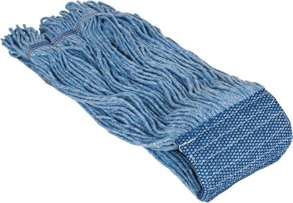 PRO-SOURCE - 5" Blue Head Band, X-Large Blended Fiber Loop End Mop Head - 4 Ply, Clamp Jaw Connection, Use for General Purpose - Americas Industrial Supply