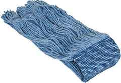 PRO-SOURCE - 5" Blue Head Band, X-Large Blended Fiber Loop End Mop Head - 4 Ply, Clamp Jaw Connection, Use for General Purpose - Americas Industrial Supply