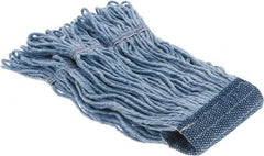 PRO-SOURCE - 5" Blue Head Band, X-Small Blended Fiber Loop End Mop Head - 4 Ply, Clamp Jaw Connection, Use for General Purpose - Americas Industrial Supply