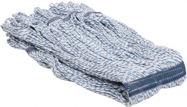 PRO-SOURCE - 1-1/4" White Head Band, Large Synthetic Loop End Mop Head - 4 Ply, Clamp Jaw Connection, Use for Finishing - Americas Industrial Supply