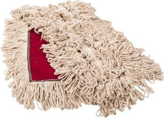 PRO-SOURCE - 36" Long x 3-1/2" Wide Yarn Blend Dust Mop Head - Snap-On, Red, Looped Head, Launderable - Americas Industrial Supply
