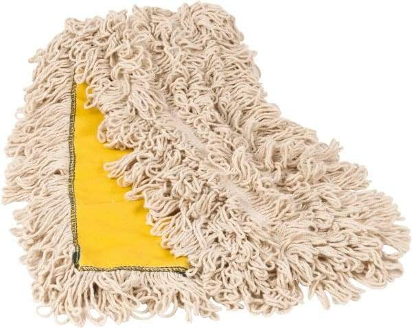 PRO-SOURCE - 48" Long x 3-1/2" Wide Yarn Blend Dust Mop Head - Snap-On, Yellow, Looped Head, Launderable - Americas Industrial Supply