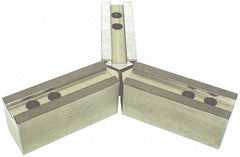 H & R Manufacturing - 1.5mm x 60° Serrated Attachment, Square Soft Lathe Chuck Jaw - 3 Jaws, Steel, 1" Btw Mount Hole Ctrs, 4-1/4" Long x 1-1/2" Wide x 3-1/2" High, 0.551" Groove, 12mm Fastener - Americas Industrial Supply