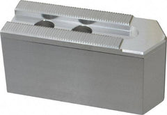 Masterman & Kovil - 8" Chuck Capacity, 1.5mm x 60° Serrated Attachment, Square Soft Lathe Chuck Jaw - 3 Jaws, Aluminum, 0.984" Btw Mount Hole Ctrs, 4mm Long x 1-1/2" Wide x 2" High, 0.551" Groove, 12mm Fastener - Americas Industrial Supply