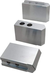 Masterman & Kovil - 10" Chuck Capacity, 1.5mm x 60° Serrated Attachment, Square Soft Lathe Chuck Jaw - 3 Jaws, Aluminum, 1.181" Btw Mount Hole Ctrs, 4.6mm Long x 1-1/2" Wide x 3" High, 0.63" Groove, 12mm Fastener - Americas Industrial Supply