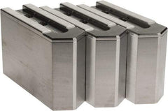 Masterman & Kovil - 10" Chuck Capacity, 1.5mm x 60° Serrated Attachment, Square Soft Lathe Chuck Jaw - 3 Jaws, Aluminum, 1.181" Btw Mount Hole Ctrs, 4.6mm Long x 1-1/2" Wide x 3" High, 0.63" Groove, 12mm Fastener - Americas Industrial Supply