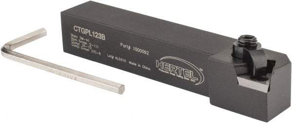 Hertel - CTGP, Left Hand Cut, 3/4" Shank Height x 3/4" Shank Width, Positive Rake Indexable Turning Toolholder - 4-1/2" OAL, TP..32. Insert Compatibility, Series Clamp Type - Americas Industrial Supply
