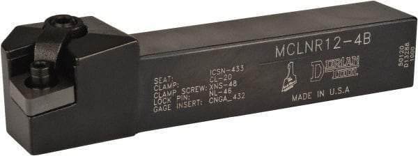 Dorian Tool - MCLN, Right Hand Cut, 5° Lead Angle, 3/4" Shank Height x 3/4" Shank Width, Negative Rake Indexable Turning Toolholder - 4-1/2" OAL, CN..43. Insert Compatibility, Series Multi-Option - Americas Industrial Supply