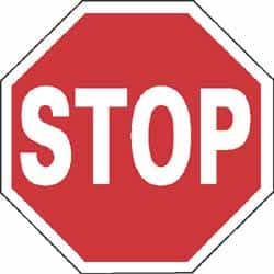 NMC - "Stop", 30" Wide x 30" High, Aluminum Stop & Yield Signs - 0.08" Thick, White on Red, Engineer Grade Reflectivity, Octagon, Post Mount - Americas Industrial Supply