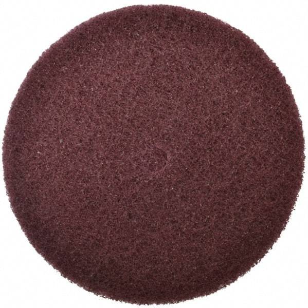 3M - 6" Fine Grade Aluminum Oxide Deburring Disc - 1/2" Center Hole, Arbor Connection, Maroon, 4,000 Max RPM - Americas Industrial Supply