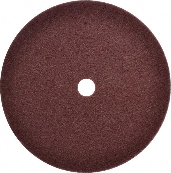 3M - 12" Fine Grade Aluminum Oxide Deburring Disc - 1-1/4" Center Hole, Arbor Connection, Maroon, 1,900 Max RPM - Americas Industrial Supply