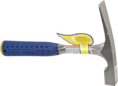 Estwing - 1-1/2 Lb Head Bricklayer's Hammer - 11" OAL, Steel Handle with Grip, 53/64" Face Diam - Americas Industrial Supply