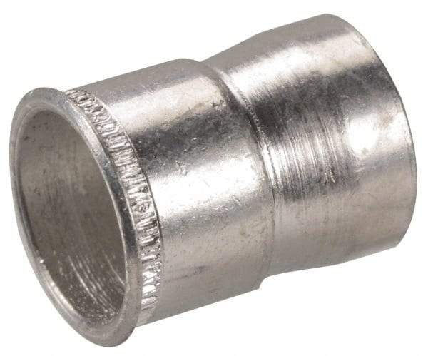 Made in USA - M4x0.70 Metric Coarse, Cadmium-Plated, Steel Knurled Rivet Nut Inserts - 0.76mm to 2.29mm Grip, 6.35mm Drill Size, 6.83mm Body Diam - Americas Industrial Supply