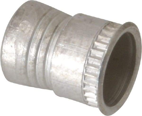 Made in USA - #10-24 UNC, Cadmium-Plated, Aluminum Knurled Rivet Nut Inserts - 0.03" to 0.09" Grip, 9/32" Drill Size, 0.36" Body Diam - Americas Industrial Supply