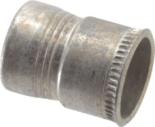 Made in USA - M6x1.00 Metric Coarse, Cadmium-Plated, Aluminum Knurled Rivet Nut Inserts - 0.76mm to 2.29mm Grip, 9.53mm Drill Size, 10.16mm Body Diam - Americas Industrial Supply