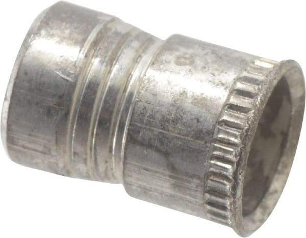 Made in USA - #8-32 UNC, Cadmium-Plated, Aluminum Knurled Rivet Nut Inserts - 0.03" to 0.09" Grip, 1/4" Drill Size, 0.269" Body Diam - Americas Industrial Supply