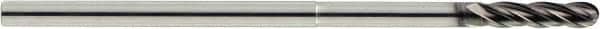 OSG - 1/64" Diam, 3/64" LOC, 2 Flute Solid Carbide Ball End Mill - Diamond Finish, Single End, 1-1/2" OAL, 1/8" Shank Diam, Spiral Flute - Americas Industrial Supply