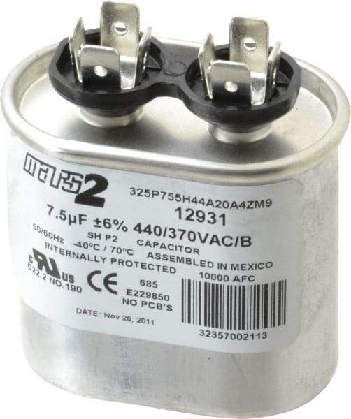 Value Collection - 7-1/2 Microfarad Motor Capacitor - 440 Volts, 2-5/8" High - Americas Industrial Supply