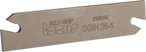 Iscar - 1.0236" Blade Height, 0.1575" Blade Width, 4.3307" OAL, Right Hand Cut, Double End Indexable Cut-Off Blade - SGIH Blade, Self Grip Series - Americas Industrial Supply