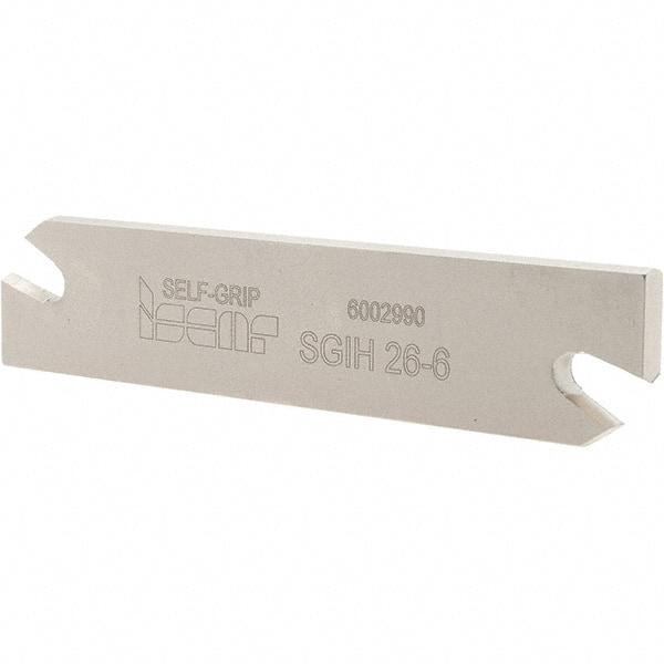 Iscar - 1.0236" Blade Height, 0.2047" Blade Width, 4.3307" OAL, Right Hand Cut, Double End Indexable Cut-Off Blade - SGIH Blade, Self Grip Series - Americas Industrial Supply
