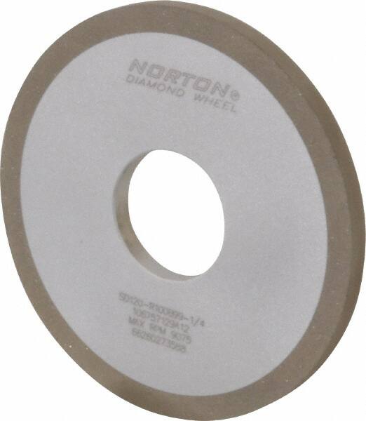 Norton - 4" Diam x 1-1/4" Hole x 1/4" Thick, 120 Grit Surface Grinding Wheel - Diamond, Type 1A1, Fine Grade, Resinoid Bond - Americas Industrial Supply