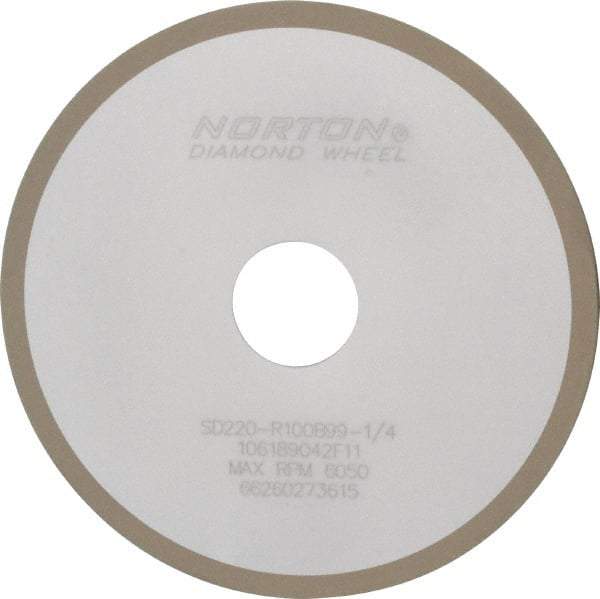 Norton - 6" Diam x 1-1/4" Hole x 1/8" Thick, 220 Grit Surface Grinding Wheel - Diamond, Type 1A1, Very Fine Grade, Resinoid Bond - Americas Industrial Supply