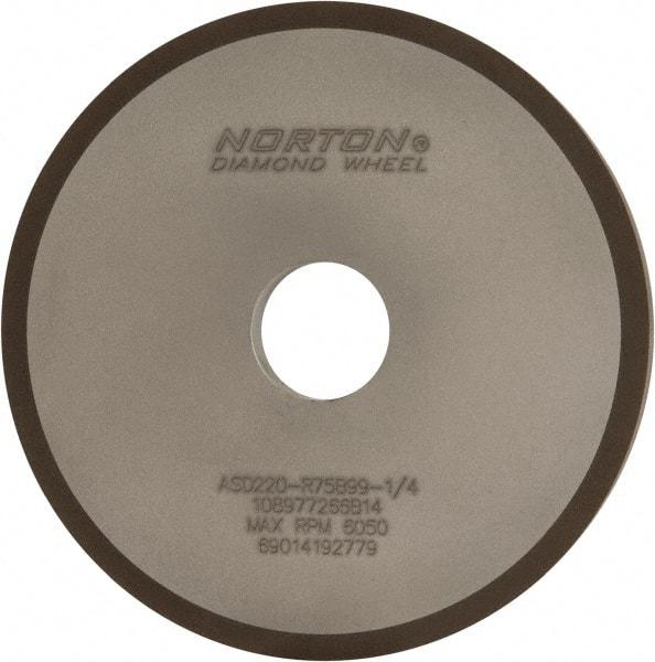 Norton - 6" Diam x 1-1/4" Hole x 1/2" Thick, 220 Grit Surface Grinding Wheel - Diamond, Type 1A1, Very Fine Grade, Resinoid Bond - Americas Industrial Supply