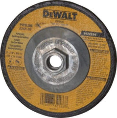 DeWALT - 24 Grit, 5" Wheel Diam, 1/8" Wheel Thickness, Type 27 Depressed Center Wheel - Aluminum Oxide, R Hardness, 12,200 Max RPM, Compatible with Angle Grinder - Americas Industrial Supply