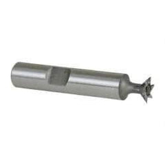 Keo - 3/8" Diam x 1/8" Width of Cut, 45° Included Angle, High Speed Steel Dovetail Cutter - 3/8" Shank Diam, 2" Shank Length, 2-1/8" Overall Length, Weldon Flat, Uncoated - Americas Industrial Supply