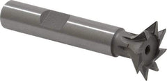 Keo - 3/4" Diam x 3/16" Width of Cut, 45° Included Angle, High Speed Steel Dovetail Cutter - 3/8" Shank Diam, 1-15/16" Shank Length, 2-1/8" Overall Length, Weldon Flat, Uncoated - Americas Industrial Supply