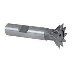 Keo - 1" Diam x 1/4" Width of Cut, 45° Included Angle, High Speed Steel Dovetail Cutter - 1/2" Shank Diam, 2-1/4" Shank Length, 2-1/2" Overall Length, Weldon Flat, Uncoated - Americas Industrial Supply