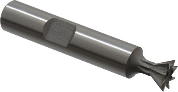 Keo - 3/8" Diam x 3/16" Width of Cut, 60° Included Angle, High Speed Steel Dovetail Cutter - 3/8" Shank Diam, 2-1/8" Overall Length, Weldon Flat, Uncoated - Americas Industrial Supply