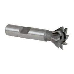 Keo - 3/4" Diam x 5/16" Width of Cut, 60° Included Angle, High Speed Steel Dovetail Cutter - 3/8" Shank Diam, 2-1/8" Overall Length, Weldon Flat, Uncoated - Americas Industrial Supply