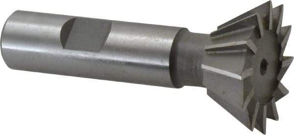 Keo - 1-3/8" Diam x 9/16" Width of Cut, 60° Included Angle, High Speed Steel Dovetail Cutter - 5/8" Shank Diam, 2-7/8" Overall Length, Weldon Flat, Uncoated - Americas Industrial Supply